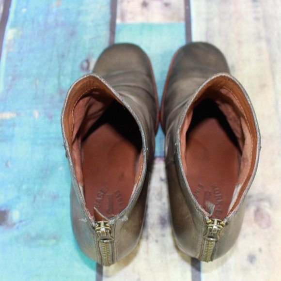 Kork Ease Kissel Brown Leather Ruched Back Zip Ankle Booties Size US 8.5 - Picture 6 of 9